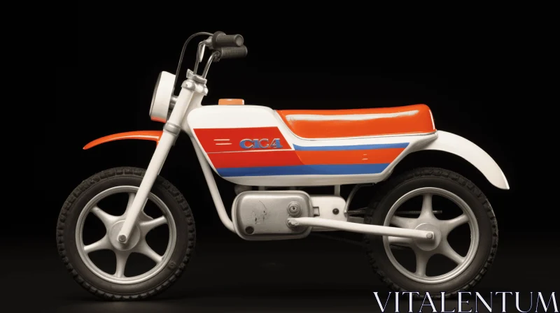 3D Printed Honda Motorbike Illustration with Color-Blocked Retro Style AI Image