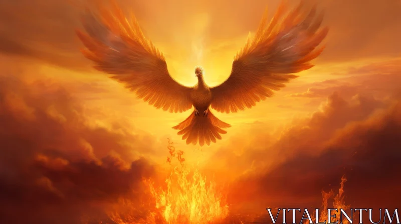 Majestic Phoenix Rising Painting AI Image