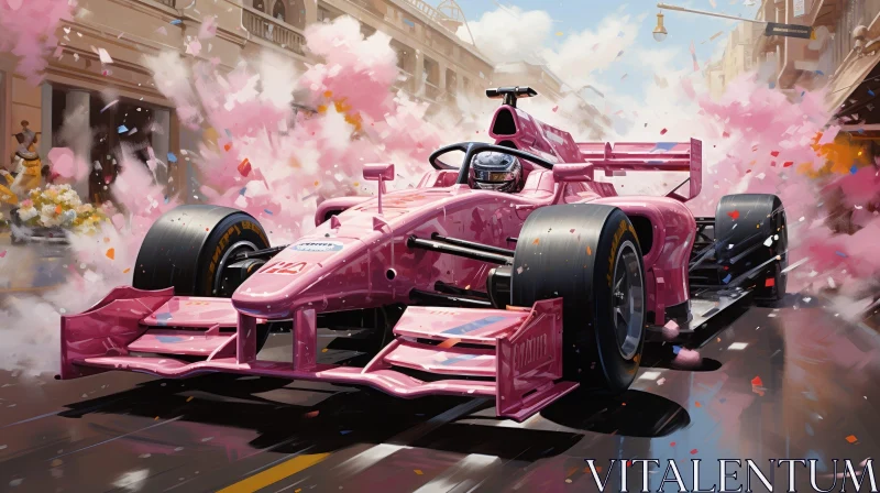 Exciting Formula 1 Car Racing in City Street AI Image