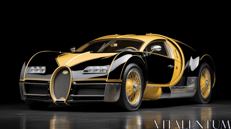 Gold Bugatti Veyron Wallpaper - Postmodern Masterpiece AI Image
