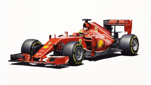 Red Formula 1 Racing Car - Ferrari SF16-H