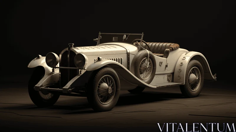 Antique Coupe Car from the 1920s - Realistic and Detailed Rendering AI Image