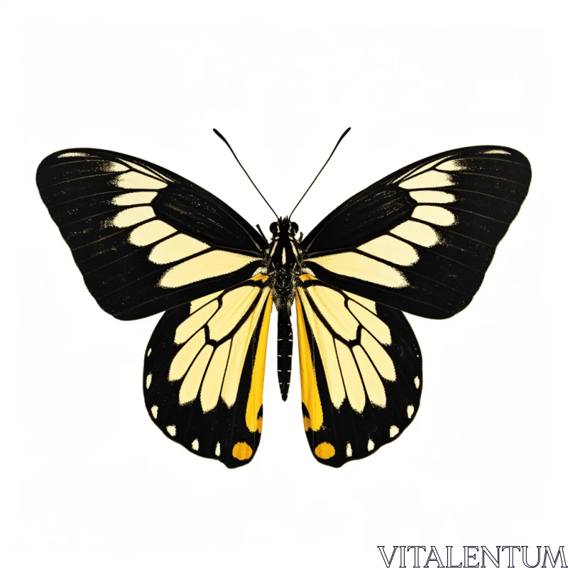 Artistic Illustration of a Black and Yellow Butterfly AI Image