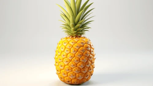 Realistic Pineapple 3D Model with Crisp and Clean Look