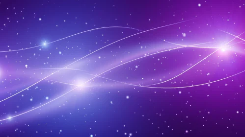 Smooth Purple to Blue Abstract Background with Stars and Lines
