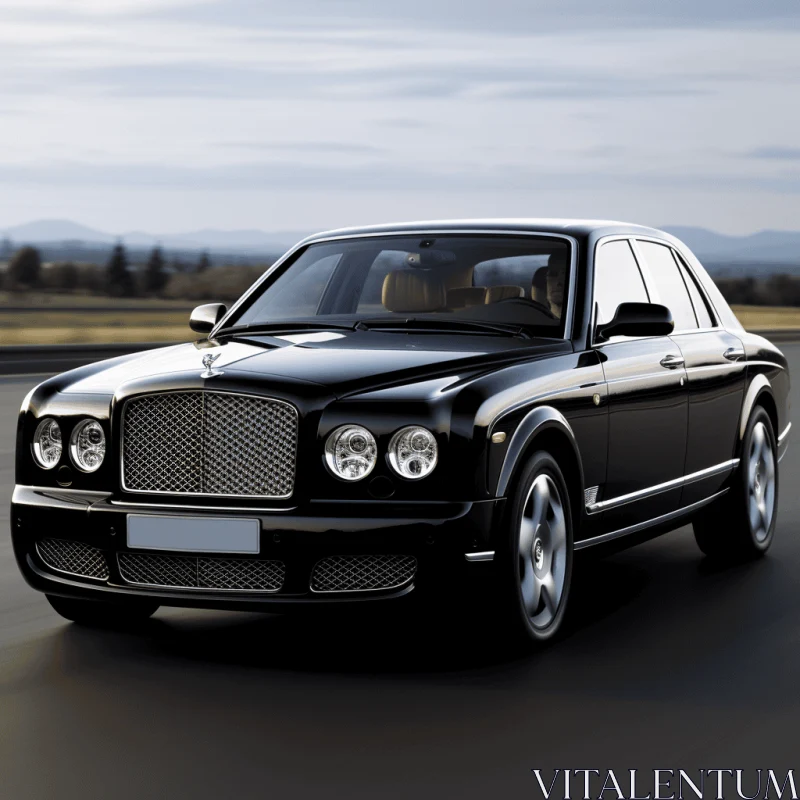 Powerful Bentley on the Highway: A Realistic and Elegant Scene AI Image