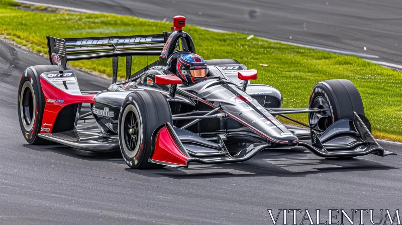 Josef Newgarden's Black and Red Dallara DW12 IndyCar in Action AI Image