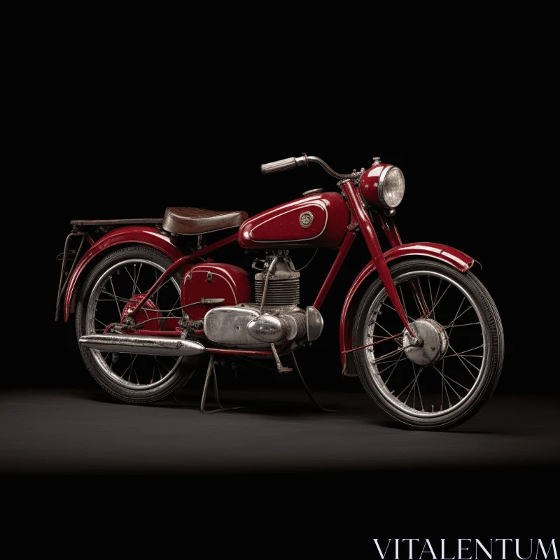 AI ART Red Motorcycle on Black Backdrop: A Captivating Ode to the Pre-World War II School of Paris