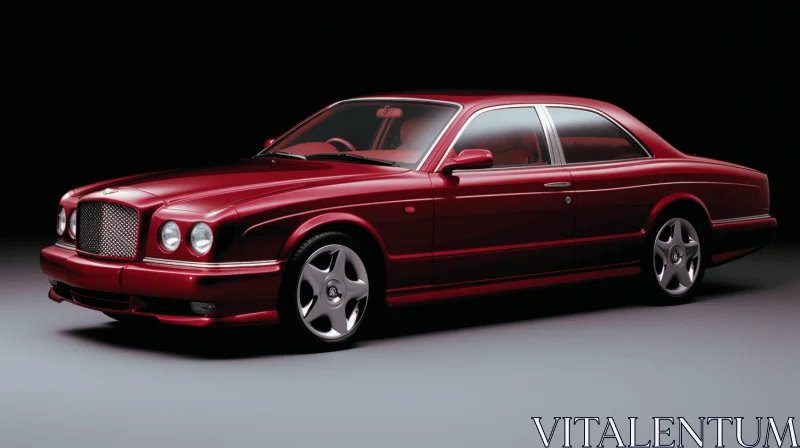 Captivating Red Bentley Limousine on Dark Grey Background | PS1 Graphics AI Image