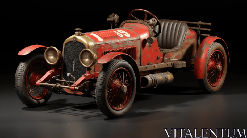 Captivating Vintage Race Car Artwork in 3D | Free Download AI Image