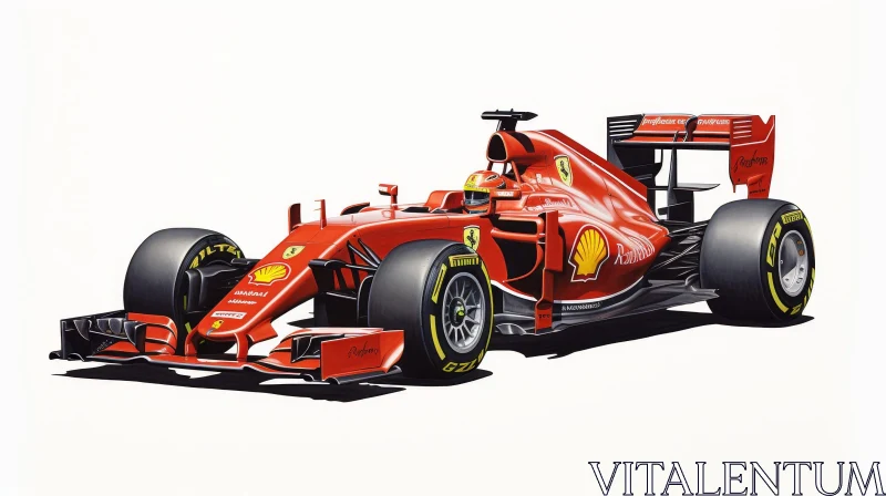 AI ART Red Formula 1 Racing Car - Ferrari SF16-H