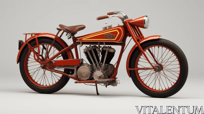 Vintage Motorcycle Artwork - Captivating Gray Background AI Image