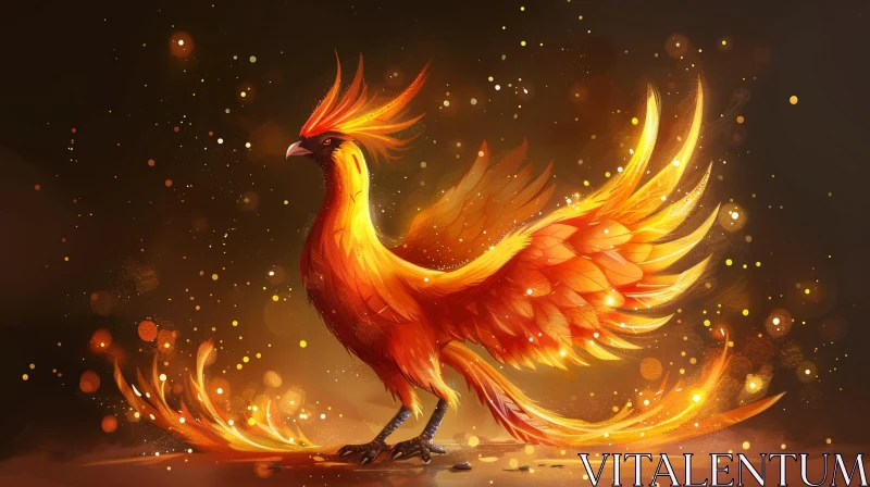 Majestic Phoenix Digital Painting - Symbol of Hope and Renewal AI Image