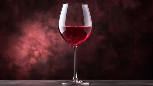 Red Wine Glass on Dark Background