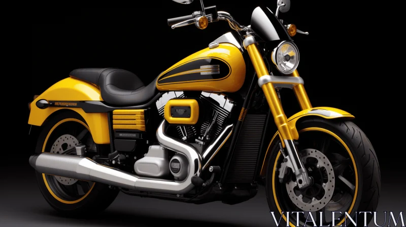 Yellow and Black Motorcycle Rendering | Hyper-Detailed 32K Image AI Image