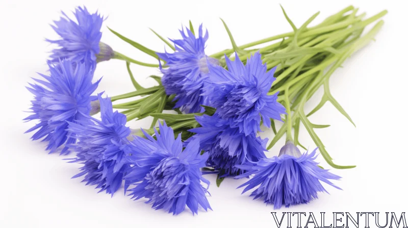 Captivating Cornflowers: A Study in Blue Hues and Natural Fibers AI Image