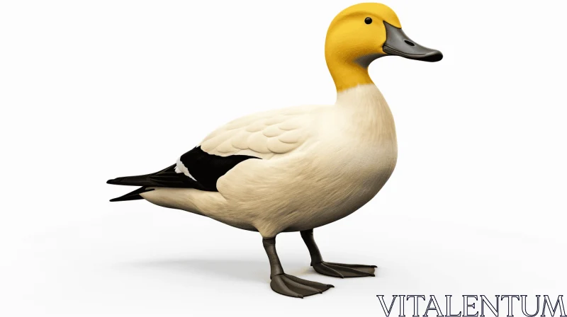 White Duck in Realistic 3D Rendering - A Study in Elegance AI Image
