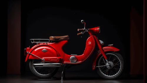 Red Moped in Black Room - Exquisite Craftsmanship