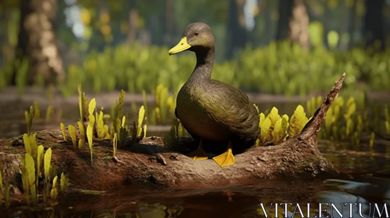 Scoutcore Inspired Duck in Nature Scene AI Image