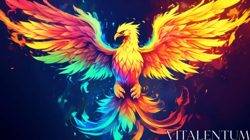 Phoenix Digital Painting - Symbol of Hope and Immortality AI Image