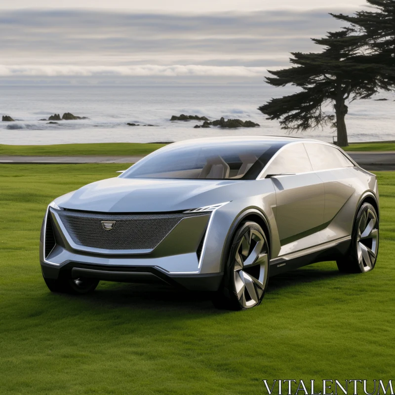 Cadillac's Crossover on a Futuristic Landscape | Energetic Brushwork AI Image