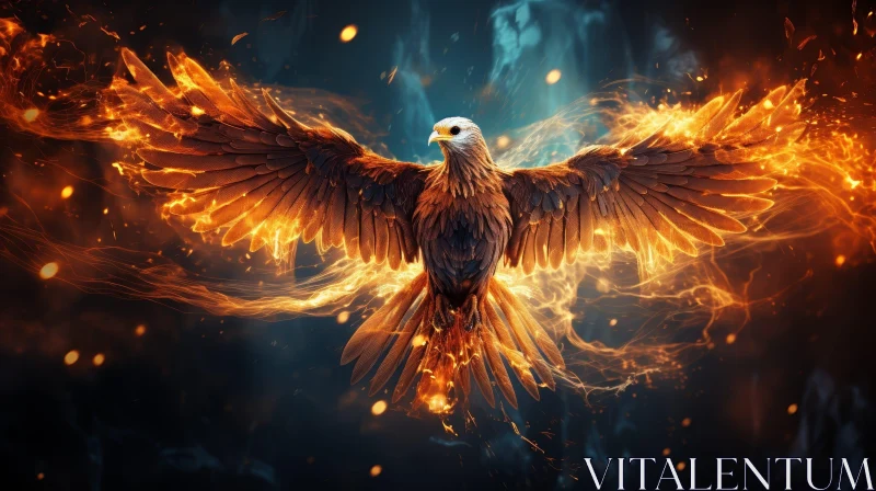 AI ART Majestic Phoenix Rising - Symbol of Renewal and Strength