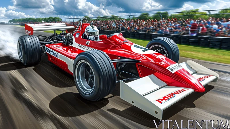 Fast-paced Formula 1 Car Racing Scene AI Image