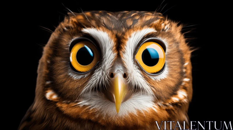 Mysterious Owl Portrait: A Fusion of Nature and Sci-Fi AI Image