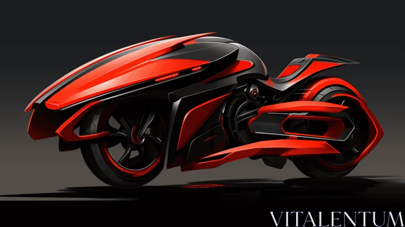 Red Futuristic Motorcycle Sketch Artwork AI Image