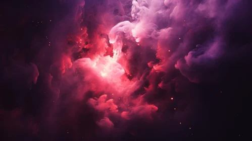 Beautiful Nebula in Pink and Purple