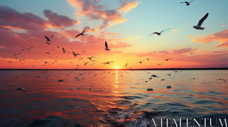 Breathtaking Sunset Over the Sea AI Image
