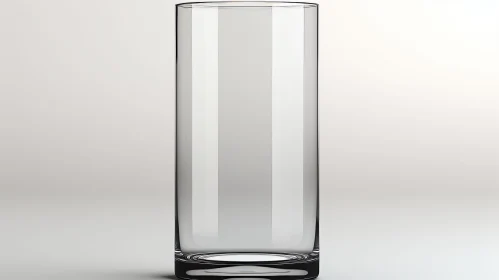 Empty Glass 3D Rendering on White Background