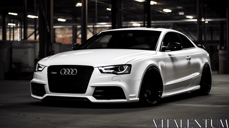 Enigmatic White Audi RS5 Collection | Moody Neo-Noir Imagery AI Image