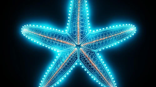 Realistic Blue Starfish 3D Rendering