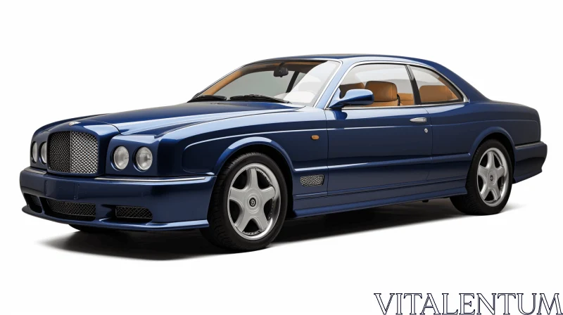 Blue Bentley with White Wheels and Elegant Interior - Lifelike Rendering AI Image