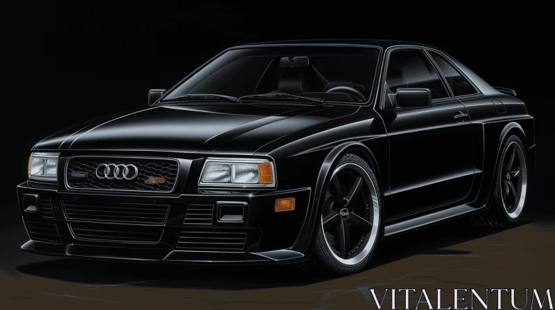 Captivating Black Audi Car Artwork | Realistic Portrait Drawing AI Image