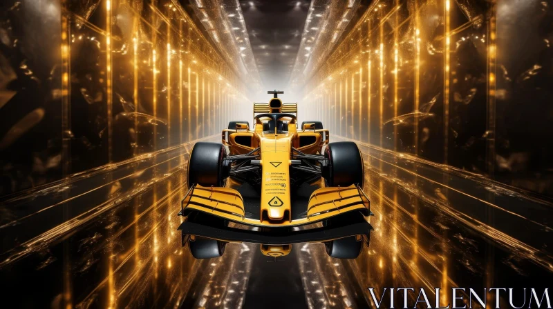 AI ART Fast Formula 1 Racing Car in Glass Tunnel