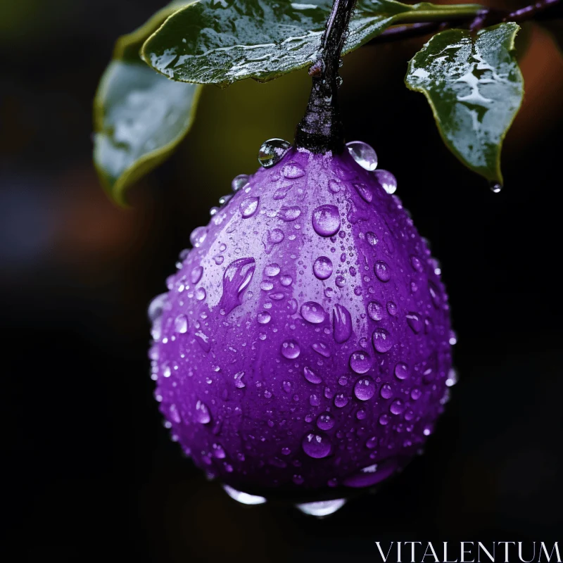 Purple Pineapple with Water Droplets: A Captivating Nature Composition AI Image