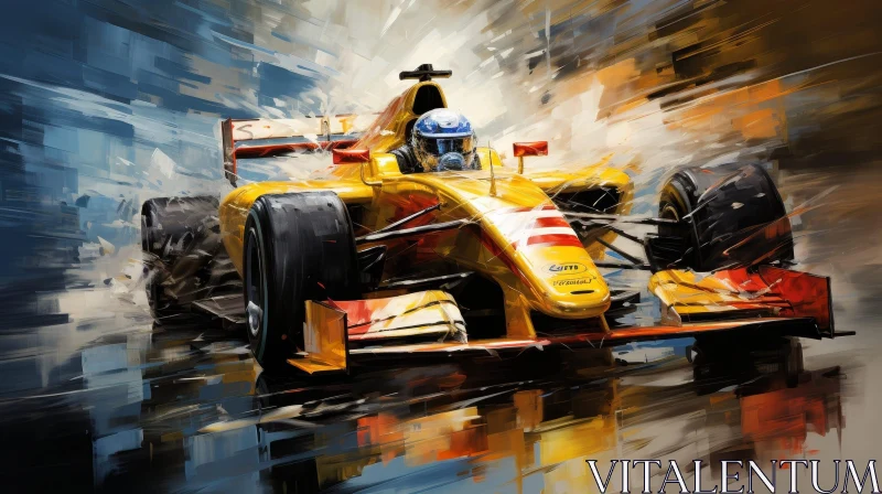 Formula 1 Race Car Painting AI Image