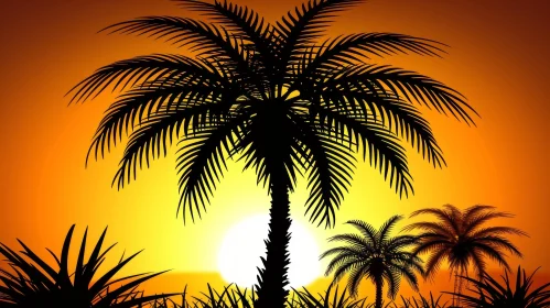 Tranquil Desert Sunset Digital Painting
