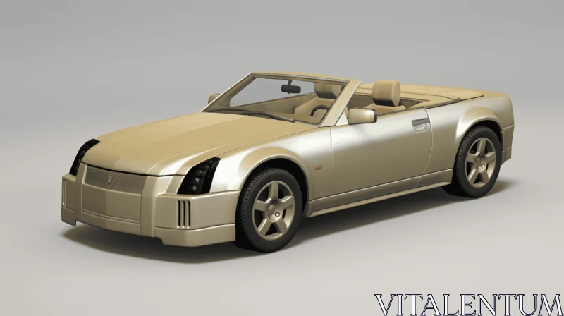 Gold Car in 3D: Neoclassical Simplicity and Elegance AI Image