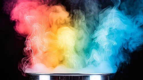Rainbow-Colored Smoke Cloud Photography