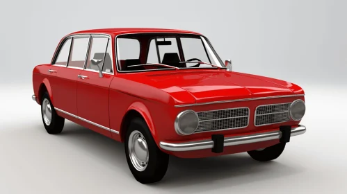 Vintage Red Car - Realistic 3D Model | Exquisite Craftsmanship
