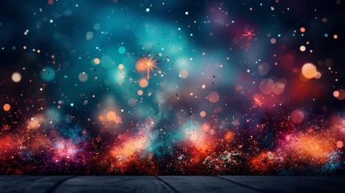 Abstract Festive Background with Bright Lights