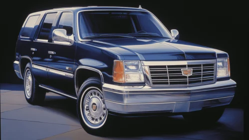Captivating Black Cadillac SUV in Photorealist Style | 1990s Realistic Portrait Drawings