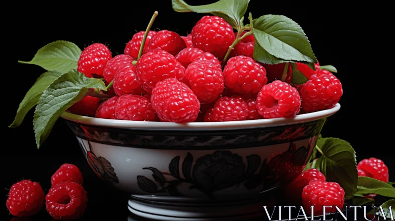 AI ART Captivating Bowl of Raspberries: A Photographic Delight