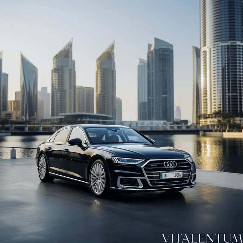 Captivating Audi 8 Series in Dubai: Turbocharged Diesel Engine & Film Noir Aesthetics AI Image