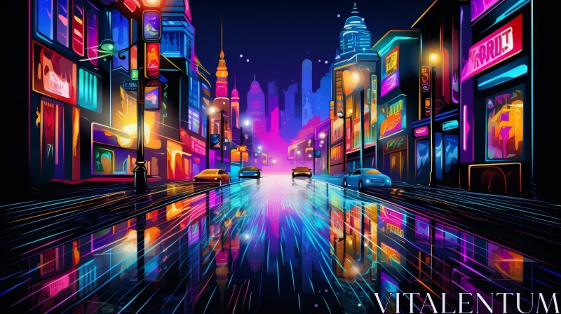 AI ART Enchanting Night Cityscape Painting