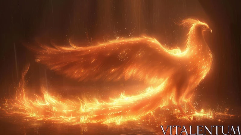 Majestic Phoenix Rising - Powerful Digital Painting AI Image