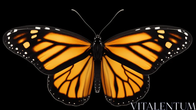 Monarch Butterfly in Bold Chromaticity - A Study in Symmetry and Balance AI Image